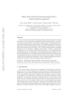 Daily peak electrical load forecasting with a multi-resolution approach