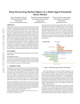 Deep Q-Learning Market Makers in a Multi-Agent Simulated Stock Market