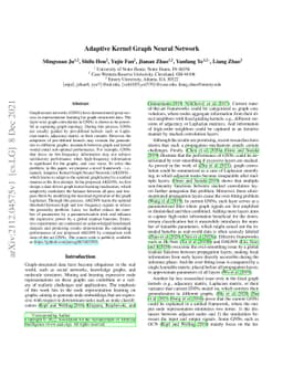 Adaptive Kernel Graph Neural Network
