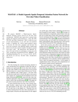 MASTAF: A Model-Agnostic Spatio-Temporal Attention Fusion Network for
  Few-shot Video Classification