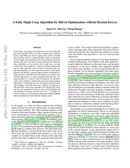 A Fully Single Loop Algorithm for Bilevel Optimization without Hessian
  Inverse