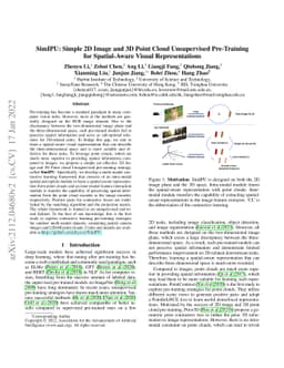 SimIPU: Simple 2D Image and 3D Point Cloud Unsupervised Pre-Training for
  Spatial-Aware Visual Representations