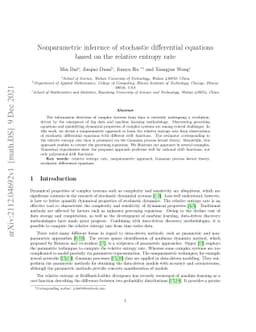 Nonparametric inference of stochastic differential equations based on
  the relative entropy rate