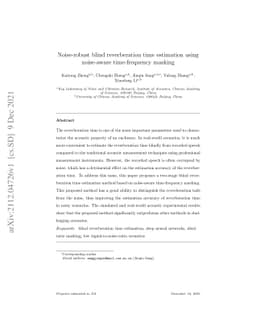 Noise-robust blind reverberation time estimation using noise-aware
  time-frequency masking