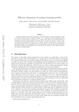 Effective dimension of machine learning models
