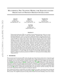 Multimodal Pre-Training Model for Sequence-based Prediction of
  Protein-Protein Interaction
