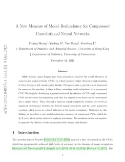 A New Measure of Model Redundancy for Compressed Convolutional Neural
  Networks