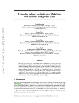 Evaluating saliency methods on artificial data with different background
  types