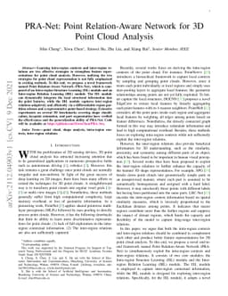 PRA-Net: Point Relation-Aware Network for 3D Point Cloud Analysis