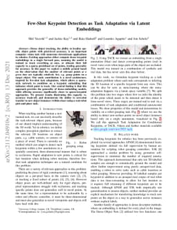 Few-Shot Keypoint Detection as Task Adaptation via Latent Embeddings