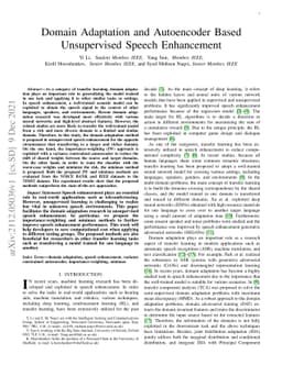 Domain Adaptation and Autoencoder Based Unsupervised Speech Enhancement
