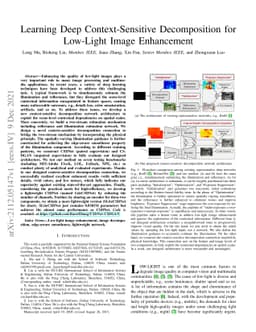 Learning Deep Context-Sensitive Decomposition for Low-Light Image
  Enhancement