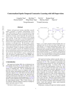 Contextualized Spatio-Temporal Contrastive Learning with
  Self-Supervision