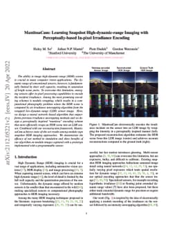 MantissaCam: Learning Snapshot High-dynamic-range Imaging with
  Perceptually-based In-pixel Irradiance Encoding