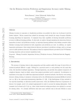 On the Relation between Prediction and Imputation Accuracy under Missing
  Covariates
