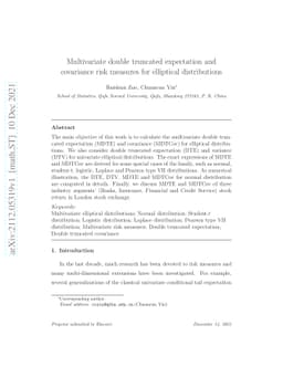 Multivariate double truncated expectation and covariance risk measures
  for elliptical distributions