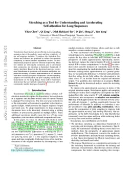 Sketching as a Tool for Understanding and Accelerating Self-attention
  for Long Sequences