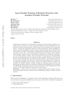 Layer-Parallel Training of Residual Networks with Auxiliary-Variable
  Networks