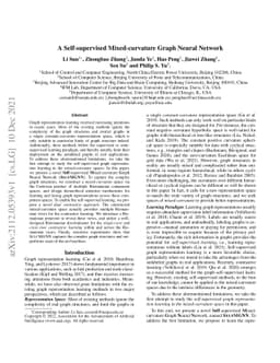 A Self-supervised Mixed-curvature Graph Neural Network