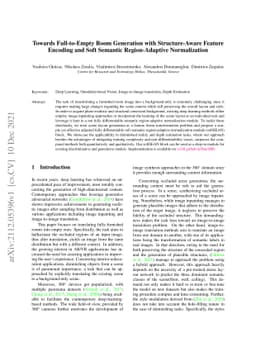 Towards Full-to-Empty Room Generation with Structure-Aware Feature
  Encoding and Soft Semantic Region-Adaptive Normalization