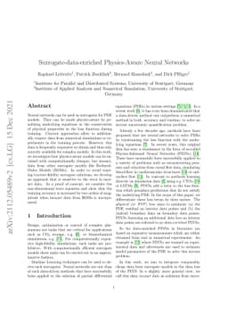 Surrogate-data-enriched Physics-Aware Neural Networks