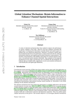 Global Attention Mechanism: Retain Information to Enhance
  Channel-Spatial Interactions