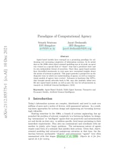 Paradigms of Computational Agency