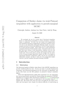 Comparison of Markov chains via weak Poincaré inequalities with
  application to pseudo-marginal MCMC
