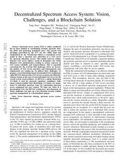 Decentralized Spectrum Access System: Vision, Challenges, and a
  Blockchain Solution