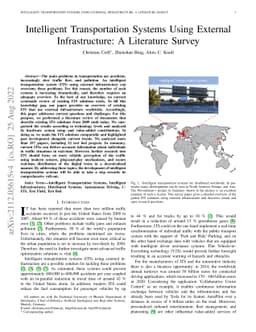 Intelligent Transportation Systems Using External Infrastructure: A
  Literature Survey