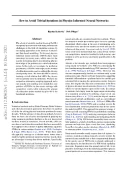 How to Avoid Trivial Solutions in Physics-Informed Neural Networks