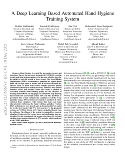 A Deep Learning Based Automated Hand Hygiene Training System