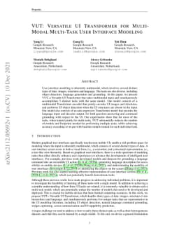VUT: Versatile UI Transformer for Multi-Modal Multi-Task User Interface
  Modeling