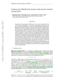 Unrolling PALM for sparse semi-blind source separation