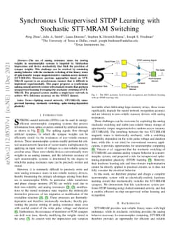 Synchronous Unsupervised STDP Learning with Stochastic STT-MRAM
  Switching