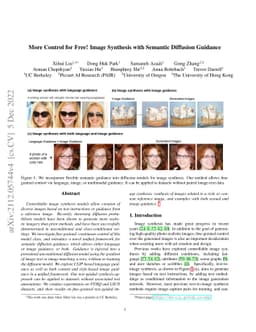 More Control for Free! Image Synthesis with Semantic Diffusion Guidance