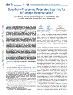 Specificity-Preserving Federated Learning for MR Image Reconstruction