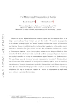The Hierarchical Organization of Syntax