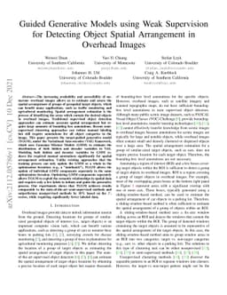 Guided Generative Models using Weak Supervision for Detecting Object
  Spatial Arrangement in Overhead Images
