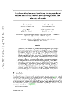Benchmarking human visual search computational models in natural scenes:
  models comparison and reference datasets