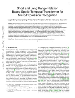 Short and Long Range Relation Based Spatio-Temporal Transformer for
  Micro-Expression Recognition