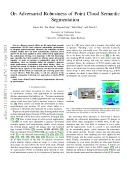On Adversarial Robustness of Point Cloud Semantic Segmentation