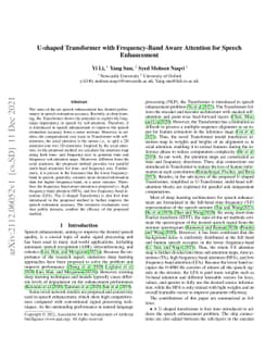 U-shaped Transformer with Frequency-Band Aware Attention for Speech
  Enhancement
