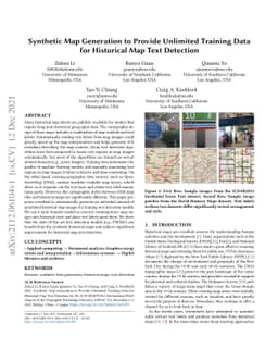 Synthetic Map Generation to Provide Unlimited Training Data for
  Historical Map Text Detection