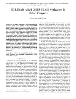 3D LiDAR Aided GNSS NLOS Mitigation in Urban Canyons