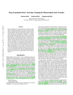 Deep Translation Prior: Test-time Training for Photorealistic Style
  Transfer