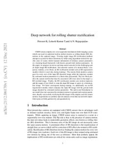 Deep network for rolling shutter rectification