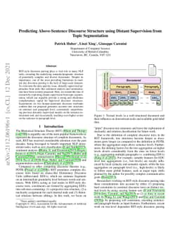 Predicting Above-Sentence Discourse Structure using Distant Supervision
  from Topic Segmentation