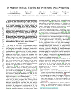 In-Memory Indexed Caching for Distributed Data Processing