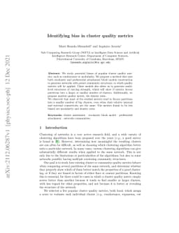 Identifying bias in cluster quality metrics